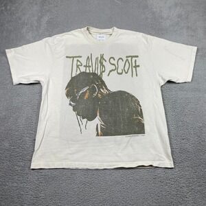 Travis Scott Utopia‎ Game Changer T-Shirt Mens XL Cream Off-White Hip Hop